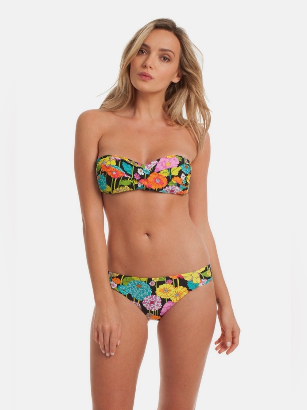 Trina Turk Santiago Twist Bandeau Top & Bottom Swimsuit Bikini 2pc Set